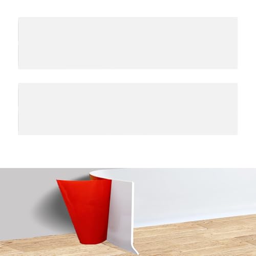 2 Pack Silicone Door Kick Plate 6x30 inches, Self Adhesive Flexible Rubber Tape Stick On Scratches Protector Plates for Doors, 6"x 30" White