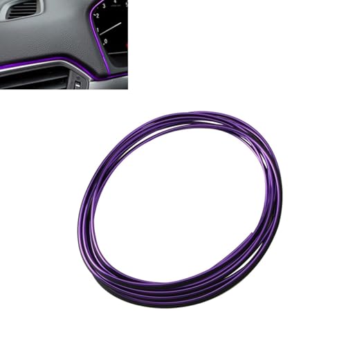 33FT Electroplated Car Interior Moulding Trim Strip, Flexible Decor Molding Door Panel Gap Trim Strip, Dashboard Pinstriping Filler Insert Strips with Tool, DIY Garnish for Cars SUVs (Purple) - color: Purple