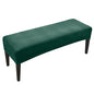 FORCHEER Velvet Green Dining Bench Cover 49-60 Inch Stretch Bedroom Bench Seat Cover Rectangle Washable - color: Velvet-dark Green