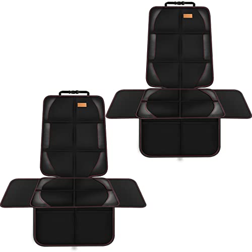Car Seat Protector, 2 Pack of Seat Protectors, Thickest Padded 600D Fabric Padding, Waterproof, Durable, Anti Slip Backing, Child Seat Protection, Suitable for Babies, Toddlers, Children - color: Black 2