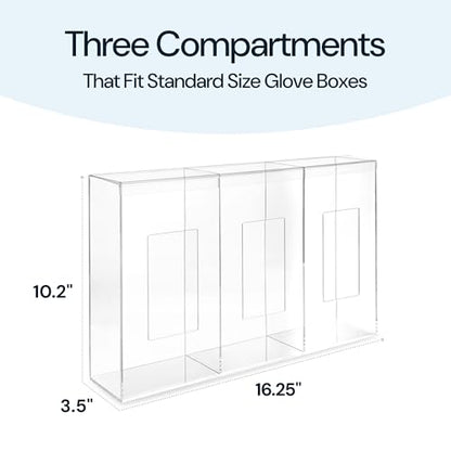 Triple Clear Acrylic Glove Box Holder & Hygiene Dispenser Station with Dust Lid - Tabletop or Wall Mount Organizer for Face Masks, Wipes, and Tissues - Storage for Office Salon & Garage - size: Triple