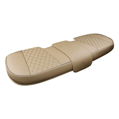 Black Panther Luxury PU Leather Rear Car Seat Cover, Compatible with Most Vehicles with 5 Seats, Adjustable Length 49-55'', Diamond Pattern Embroidery (Beige) - color: Rear Beige