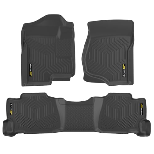 G-PLUS TPE Liners Fit Chevy Silverado & GMC Sierra 1500 Crew Cab 2007-2013/2500 3500 Crew Cab 2007-2014,Cargo Liners All Weather Full Cover,1st & 2nd Row,alfombras para carro - size: Fit Silverado/Sierra 2007-2013 | Crew Cab | 3PCS