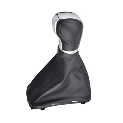 Automatic Shift Lever Gear Shift Knob Gaiter Boot Leather Cover Gear Shift Knob Shifter with Black Leather Gaiter Accessories Replacement Set for Golf 6 Golf 7 Jetta MK6 MK7 Tiguan 5N Sharan 7N