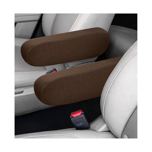 2 PCS Car Front Seat Armrest Covers, Soft Elastic Fabric Vehicle Seat Arm Rest Cushion, Comfortable Seats Armrest Protector Replacement for Most Cars, Car Accessories (Coffee) - color: Coffee