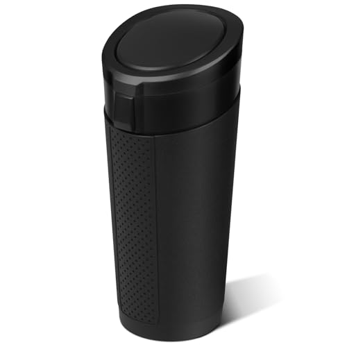Car Trash Can Bin with Lid - Mini Car Garbage Can Cup Holder-Black Small Leakproof Vehicle Trash Garbage Can Bin-Automotive Car Organizers and Storage for Back Seat SUV Truck Accessories - color: Black