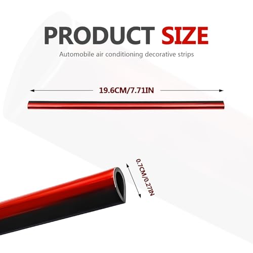 Automotive 20PCS Universal Car Air Conditioner Vent Trim Decoration Strip Bendable Vent Outlet Trim for Most Cars SUVs and Trucks with Straight Grilles, Red - color: Red