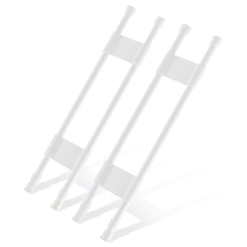 2 Sets Double RV Refrigerator Bars, RV Tension Rods with Adjustable Length - 15.7 to 27.6 Inches, White