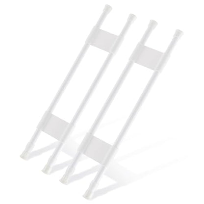 2 Sets Double RV Refrigerator Bars, RV Tension Rods with Adjustable Length - 15.7 to 27.6 Inches, White