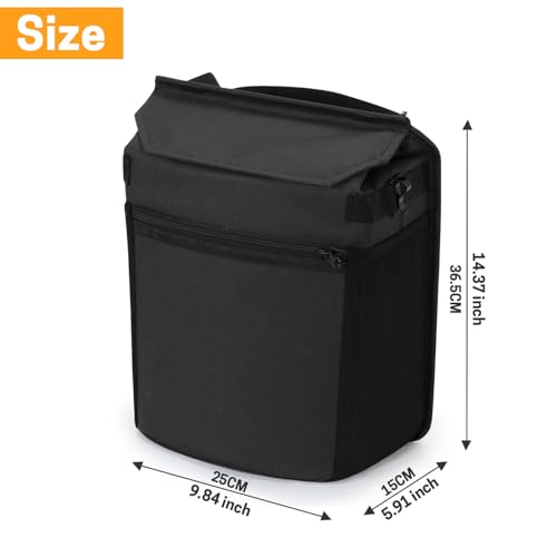 Car Trash Can with Lid, 100% Leak-Proof Removable Liner, Collapsible Automotive Garbage Bin & Organizer with Storage Pockets, Universal Fit for SUV, Truck, RV (Black) - color: Black
