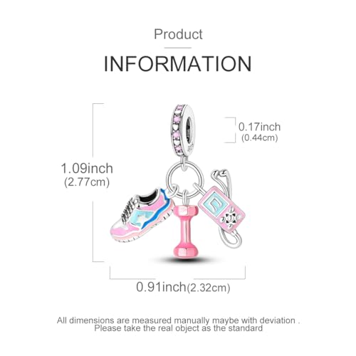 NARMO Charms for Bracelets 925 Sterling Silver Star Dangle Charms Car Keys Lipstick Dangle Charm Beads for Women Bracelets Necklace - color: Sneakers