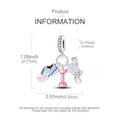 NARMO Charms for Bracelets 925 Sterling Silver Star Dangle Charms Car Keys Lipstick Dangle Charm Beads for Women Bracelets Necklace - color: Sneakers