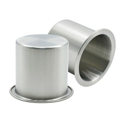 Anxingo 2 Pcs Stainless Steel Cup Holder, Silver Poker Table Drink Holder, Drop-in Cup Drink Holder for Yacht Boats RV Cars and Trucks