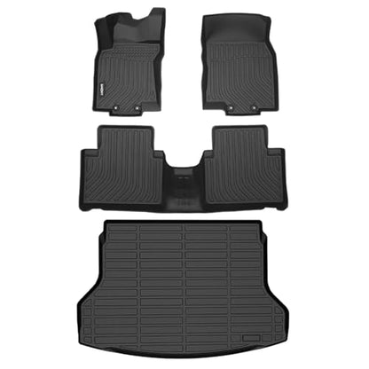GINOWY-Floor Mats & Cargo Liner for Nissan Rogue 2014-2020(Not for Rogue Sport), TPE All Weather Rogue Car Mats Non-Slip Trunk Mat Waterproof Rogue Accessories Mats Black - style: 45) for Nissan Rogue 2014-2020 Full Set