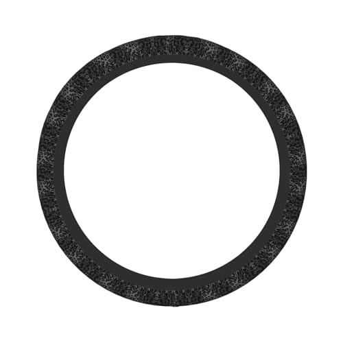 Black Leopard Print Steering Wheel Cover Cheetah Animal Print Car Accessories Universal-Fit, Easy to Install Steering Wheel Protector Wrap Covers for Cars, Truck, Van, SUV - color: Black Leopard
