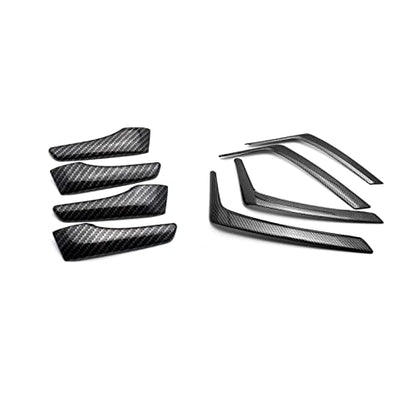 x xotic tech Set Carbon Fiber Style Interior Door Handle & Door Armrest Pull Handle Accessories Cover Trim Combo Kit, Compatible with Toyota Rav4 2013-2018