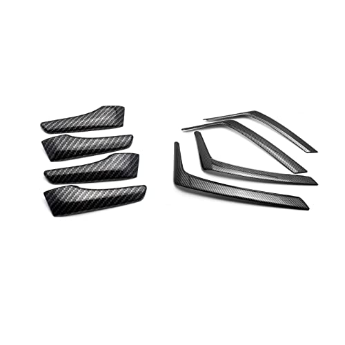 x xotic tech Set Carbon Fiber Style Interior Door Handle & Door Armrest Pull Handle Accessories Cover Trim Combo Kit, Compatible with Toyota Rav4 2013-2018