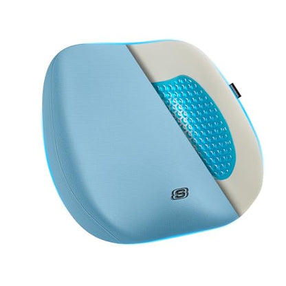 Skechers Seat Cushion Premium Gel & Memory Foam-Office Chair Cushion for Tailbone Pain Relief,Butt Pillow for Office Chair,Car seat Cushion,Long Sitting Office Workers,and Car Drivers,Blue