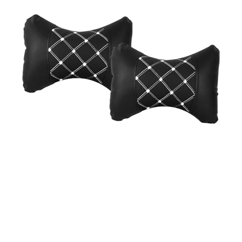 Wuyaoyao 2PCS Car Neck Pillow, Soft Breathable Headrest Pillow for Cars, Comfortable Auto Seat Neck Support Pillows, Vehicle Head Rest Cushion for Driving Fatigue Relief, Car Accessories (Black+White) - color: Black+white