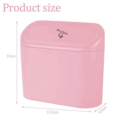 Car Trash Can, Mini Trunk Push Hanging Portable Car Bin with 2 roll Disposable Trash Bag for Vehicle Home, Office. (Car Trash can Pink) - size: Car Trash Can - Pink with 2 Trash Bags