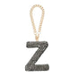 MECCANIXITY Bling Car Letter Charm, Initial Z Letter Interior Car Rear View Mirror Decoration Hanging Crystal Ornaments for Women Bags Water Cup DIY Craft, Gray - style: Z Letter