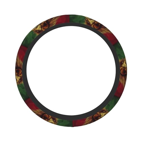 Jamaican Lion Flag Universal Steering Wheel Covers, Cute Car Accessories for Women Girls Car Truck - color: Jamaican Lion Flag