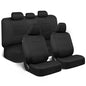 BDK PolyPro Car Seat Covers Full Set in Solid Black, Front and Rear Split Bench Seat Covers for Cars, Easy to Install Car Seats Cover Set and Accessories for Auto Trucks Van SUV - Solid Black - color: Solid Black