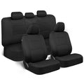 BDK PolyPro Car Seat Covers Full Set in Solid Black, Front and Rear Split Bench Seat Covers for Cars, Easy to Install Car Seats Cover Set and Accessories for Auto Trucks Van SUV - Solid Black - color: Solid Black