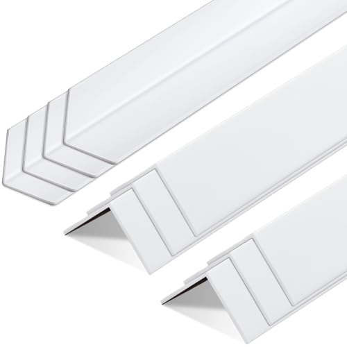 Sasylvia 10 Pcs Wall Corner Protector Guards, Vinyl 1-1/8 x 36 Inches Corner Trim Molding, Avoid Scratching Scuffs, Ease Install and Cleaning for Door Countertop Furniture Cabinet Protection, White - color: White, size: 1-1/8 x 1-1/8 x 36 Inches