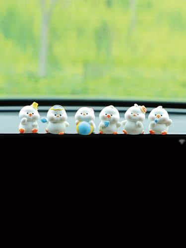 Ducks for Computer Monitor Decoration Figurines Car Dashboard Decor Desk Ornaments for Women Rearview Mirror Accessories,6PCS Duck - color: Duck1