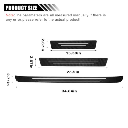 Car Door Sill Protector, Anti-Scratch Carbon Fiber Trunk Door Sill Protection Door Entry Edge Guard, Car Door Threshold Protection Sticker, Universal Vehicle Trim Cover for Car Truck SUV (9Pcs)
