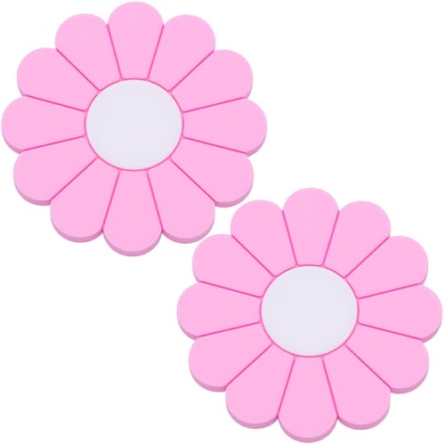 2-Pack Car Cup Holder Coaster Inserts, Daisy Shape, 2.75 Inch Non-Slip Silicone Cup Holder Insert, Universal Non-Slip Cup Holders, Car Accessories Interior for Women and Man (Pink) - color: Pink, size: 2 pcs