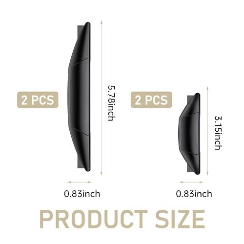 4 PCS Car Door Side Edge Protection Guard, Multi-functional airbag protection rearview mirror anti-collision sticker, Self-adhesive Car Door Protective Stickers, for Most Vehicle (Black)