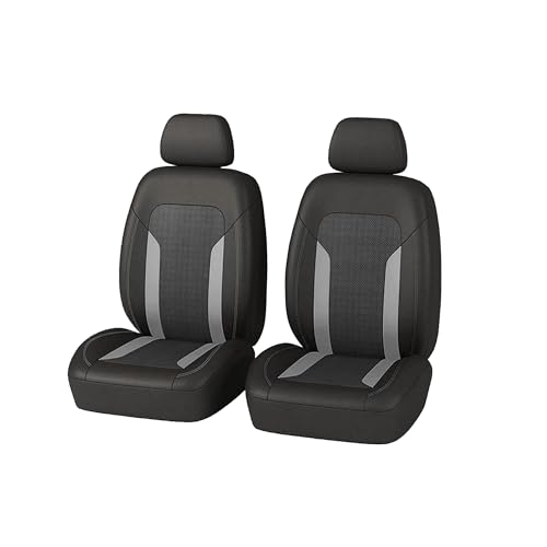 2 Pack Car Front Seat Covers, Breathable Front Seat Headrest Covers, Comfortable Vehicle Seat Headrest Protector with Foam Padding and Retaining Buckle, Universal for RV, SUV, Truck (Gray) - color: Gray