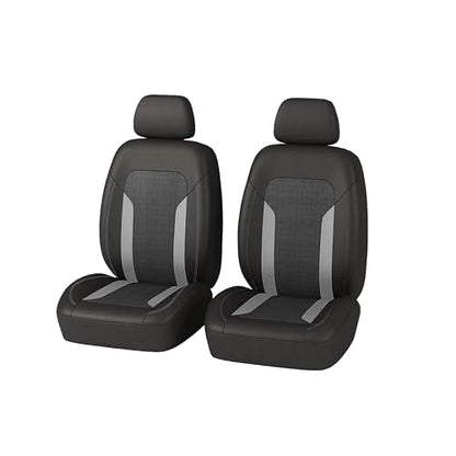 2 Pack Car Front Seat Covers, Breathable Front Seat Headrest Covers, Comfortable Vehicle Seat Headrest Protector with Foam Padding and Retaining Buckle, Universal for RV, SUV, Truck (Gray) - color: Gray