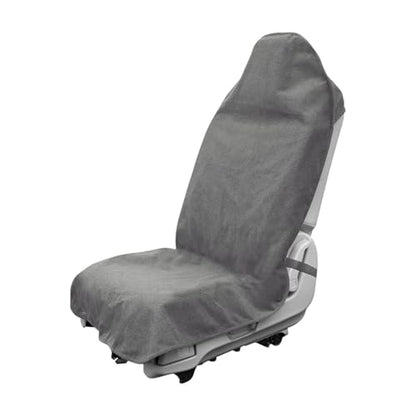 DXNQ Waterproof Car Towel Seat Cover, Sweating Non-Slip Premium Towel Carseat Cover Protector, Universal Soft Machine Washable Car Truck SUV Front Seat Cover for Gym Workout Beach Hiking (Gray) - color: Gray, 1pc, Front