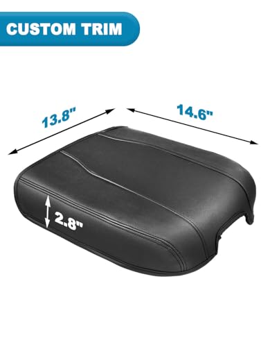 Center Console Armrest Cover for Chevy Silverado & GMC Sierra 2019-2026, Yukon & Tahoe & Suburban 2021-2026, Floor Console Bucket Seat Only, Vinyl Middle Console Cover, Scratchproof, Black - color: Black Full Cover