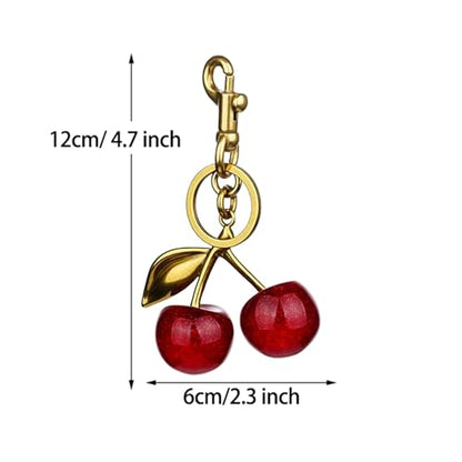FASTFAIRY Keychain Cherry Bag Charms Purse: Key Chains Women Cute - Car keyrings leather handbags - Valentines Day Gifts