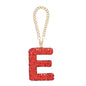 MECCANIXITY Bling Car Letter Charm, Initial E Letter Interior Car Rear View Mirror Decoration Hanging Crystal Ornaments for Women Bags Water Cup DIY Craft, Red - style: Letter E
