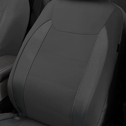 Flying Banner car seat Covers Protects Water Proof Faux Leather Carbon Fiber Fronts Gray Gray - color: Gray Gray, size: Front Pair -- 2PCS