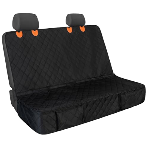 Dog Car Seat Cover for Back Seat, Waterproof and Non-Slip, Heavy-Duty Pet Seat Protector with Full Protection for Rear Bench on Cars SUVs Small Trucks (Black, Standard Back) - color: Black, size: Standard Back