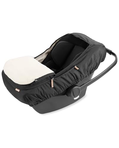 Skip Hop All Seasons Baby Car Seat Cover 4 in 1 Universal Fit with UPF40+ Sunshade and Water Resistant Fabric Oat - color: All Season Oat