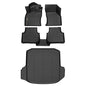 Binmotor-All Weather Car Floor Mats and Cargo Liner Set for Volkswagen Jetta 2019-2024 2025, 2 Rows with Cargo Mat TPE Liners for VW Jetta Accessories - style: 1) Car Mats for VW Jetta (2019-2025)