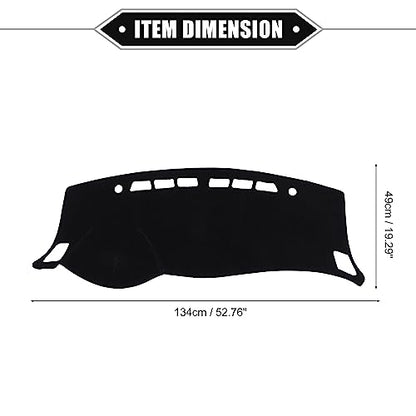 Car Dashboard Cover Mat Compatible for Nissan Sentra 2013-2019, Protective Polyester Black Center Console Interior Trim Dash Board Mat