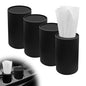 4PCS Car Tissue Holder, Pull Out Cars Tissue Holder, Refillable Tissues Cylinder Travel Tissue Tubes Box Container Multifunctional Car Tissue Box Fits for Cup Holder Round (Black)