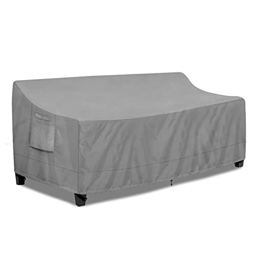 PureFit Outdoor Couch Cover Waterproof Patio Sofa Furniture Covers, 4-Seater Outdoor Cover with Air Vent and Handles, 104W x 40D x 35H Inches, Gray - color: Grey, size: 104"w X 40"d X 35"h