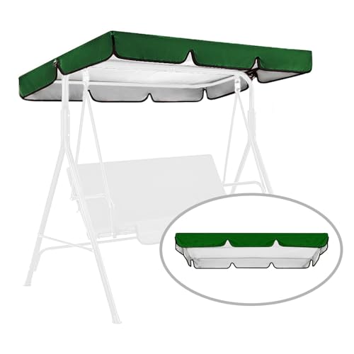 Swing Canopy Replacement for Outdoor Patio Swing Chair 2/3 Seater Waterproof Porch Swing Seat Canopy Cover Garden Hammock Top Cover for Seat Furniture, Canopy only (Dark Green, 75×52×5.9 Inch) - color: Dark Green, size: 75×52×5.9 Inch