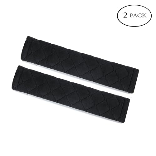 Amooca Soft Automotive Seat Belt Cover Seatbelt Shoulder Pad Neck Protector Cushions Universal Fit SUV Trucks Backpack 2 PCS Black 10.2in - color: Black, size: 10.2in-2pc