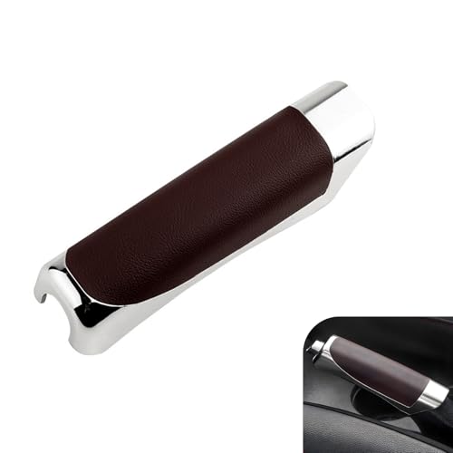 Car Handbrake Cover, ABS Anti-scratch Electroplating Decor Protective Cover, Anti-slip Comfortable Grip Handbrake Protector, Universal for Most Vehicles - color: Brown