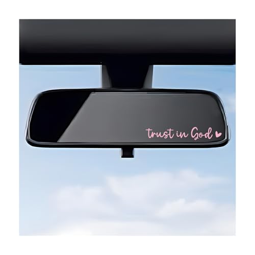 DXNQ 4PCS Trust in God Rearview Mirror Decals, Automotive Vinyl Rear View Mirror Decorative Stickers, Waterproof Trust in God Stickers for Car Truck Laptop, Car Accessories (Pink) - color: Pink, size: 4PCS